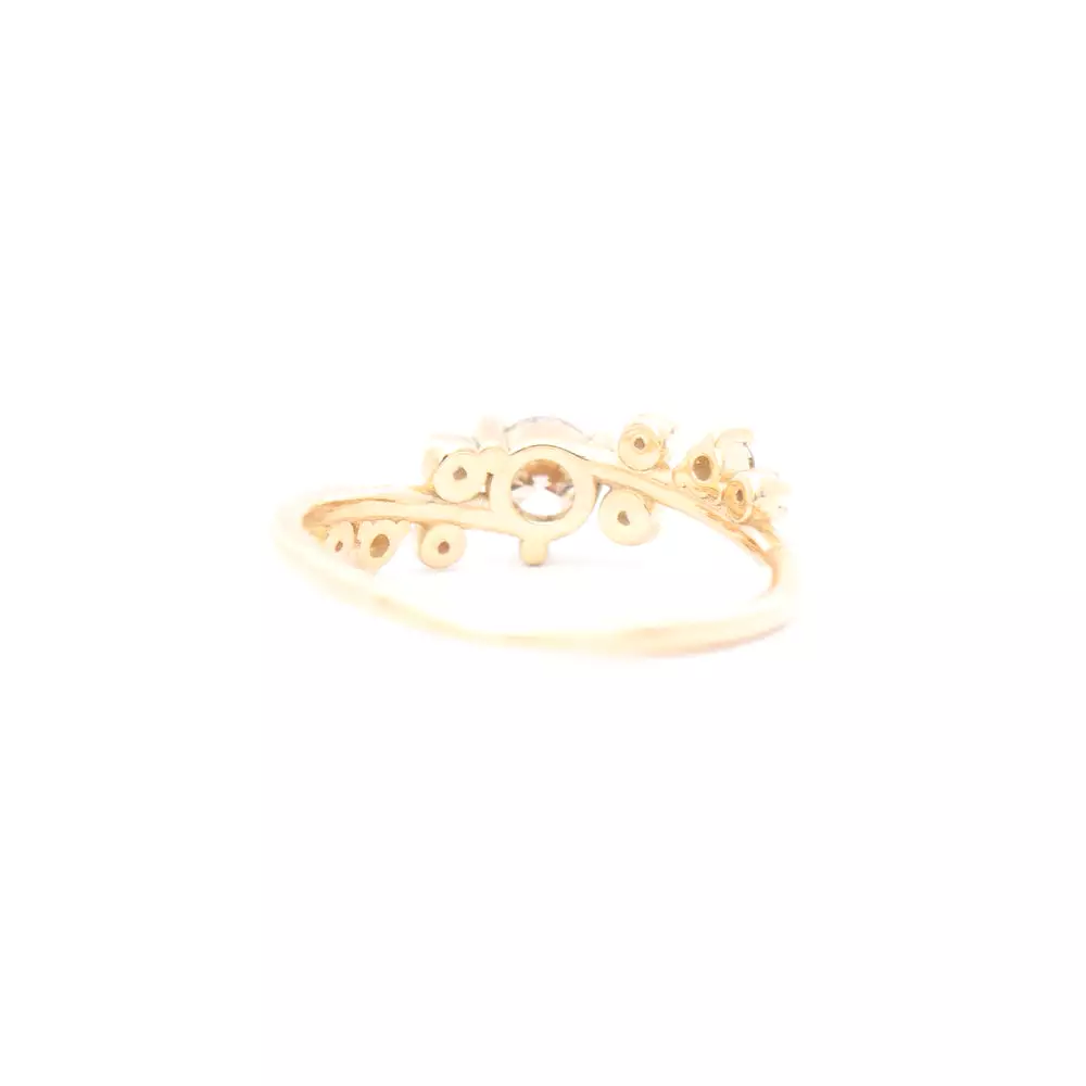 0.29 ct Small Champagne Diamond Organic Crossover Ring