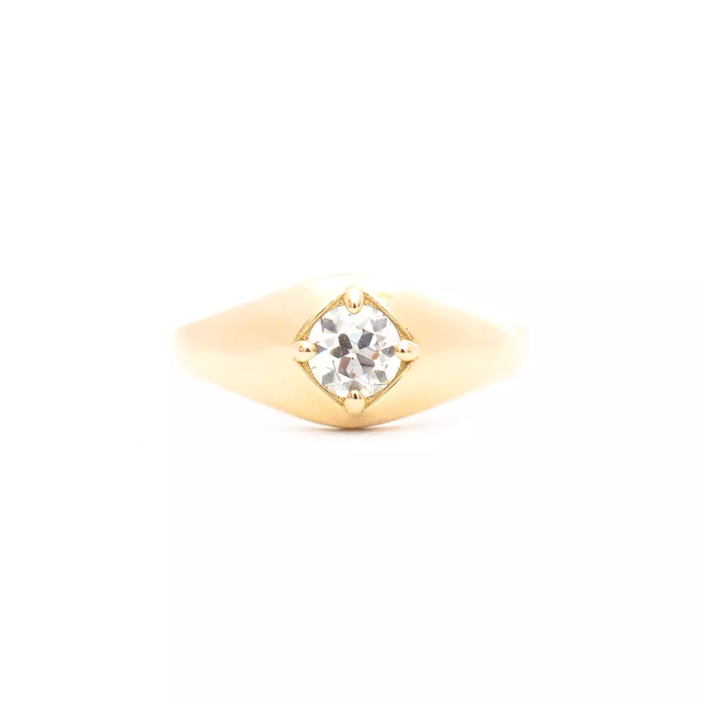 0.45 ct Old European Agata Ring