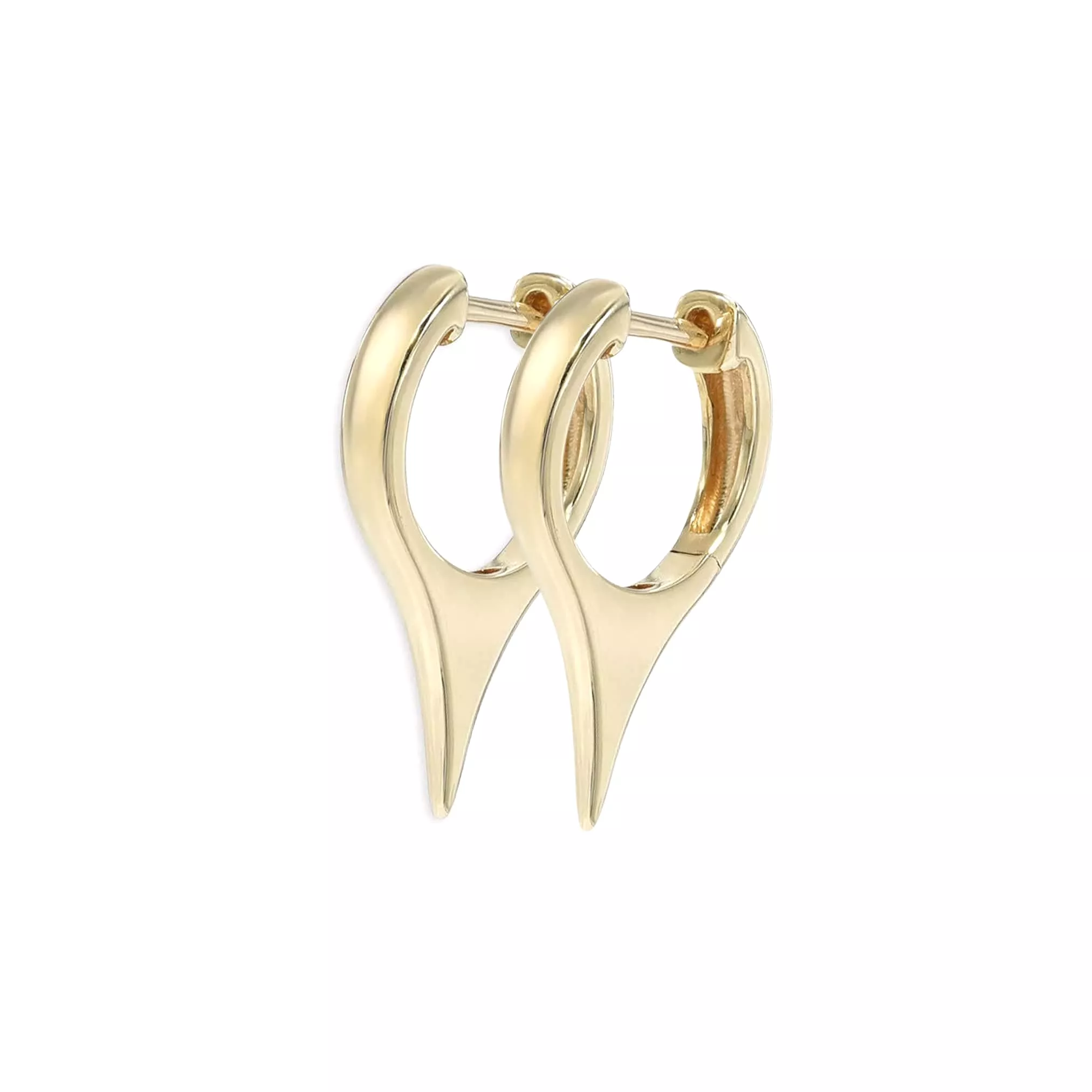 14K Gold Dagger Hoops Earrings