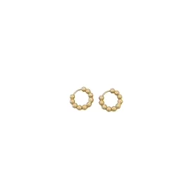 14K Gold Dipped Ball Detail Huggie Hoop Earrings