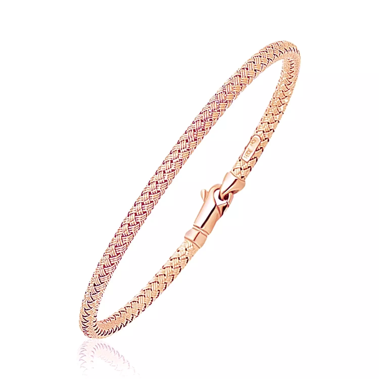 14k Rose Gold Fancy Weave Motif Bangle