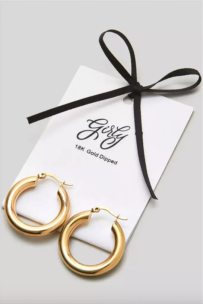 18K Gold Dipped Hinge Hoop Earrings