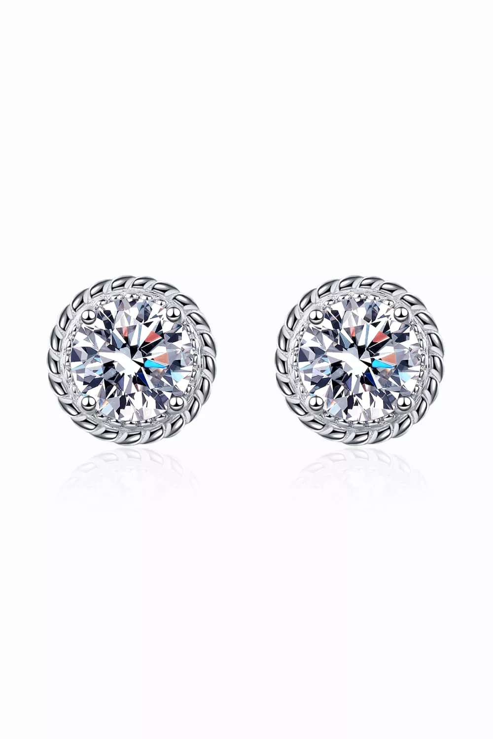 2 Ct Moissanite 925 Sterling Silver Stud Earrings