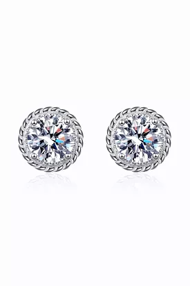 2 Ct Moissanite 925 Sterling Silver Stud Earrings