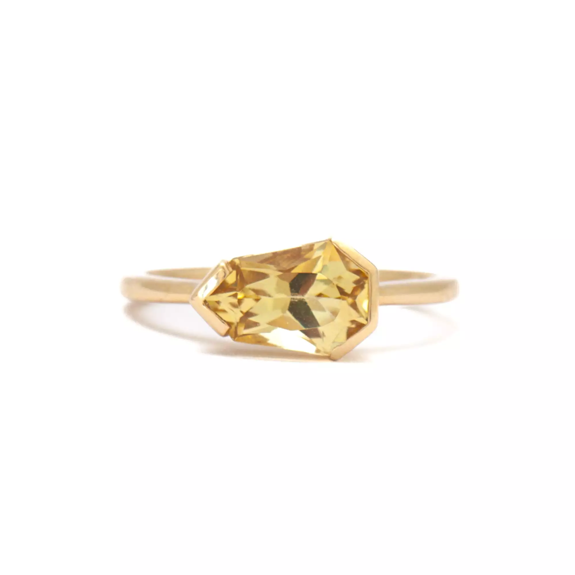 2.00 ct Heptagon Yellow Beryl Ring