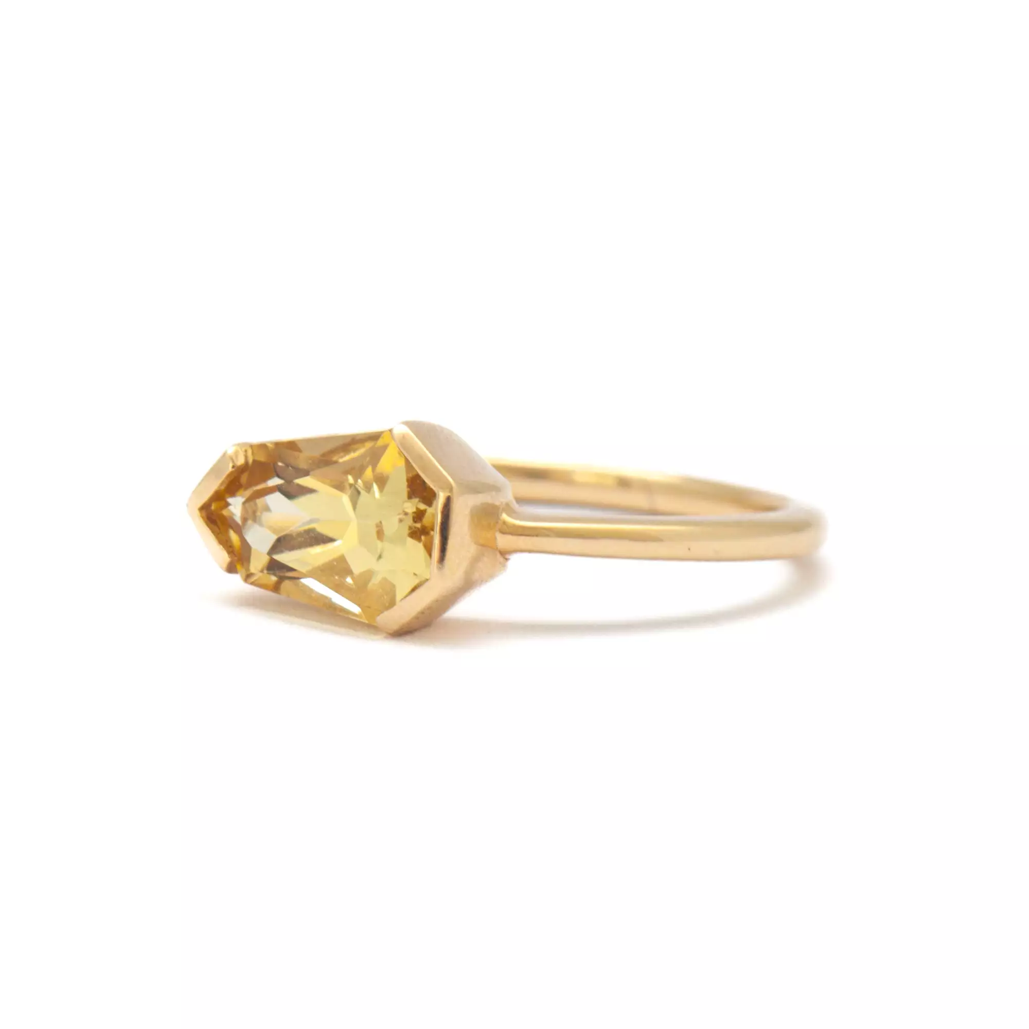 2.00 ct Heptagon Yellow Beryl Ring