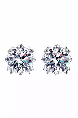 925 Sterling Silver 4 Carat Moissanite Stud Earrings