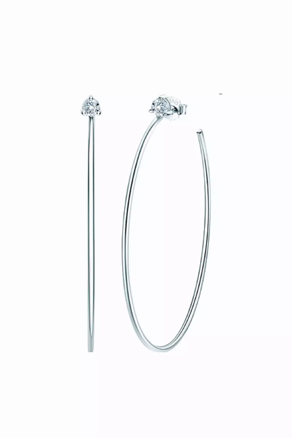 925 Sterling Silver Moissanite Hoop Earrings