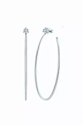 925 Sterling Silver Moissanite Hoop Earrings