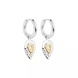 A Najo Two-Tone Teardrop Huggie Earrings