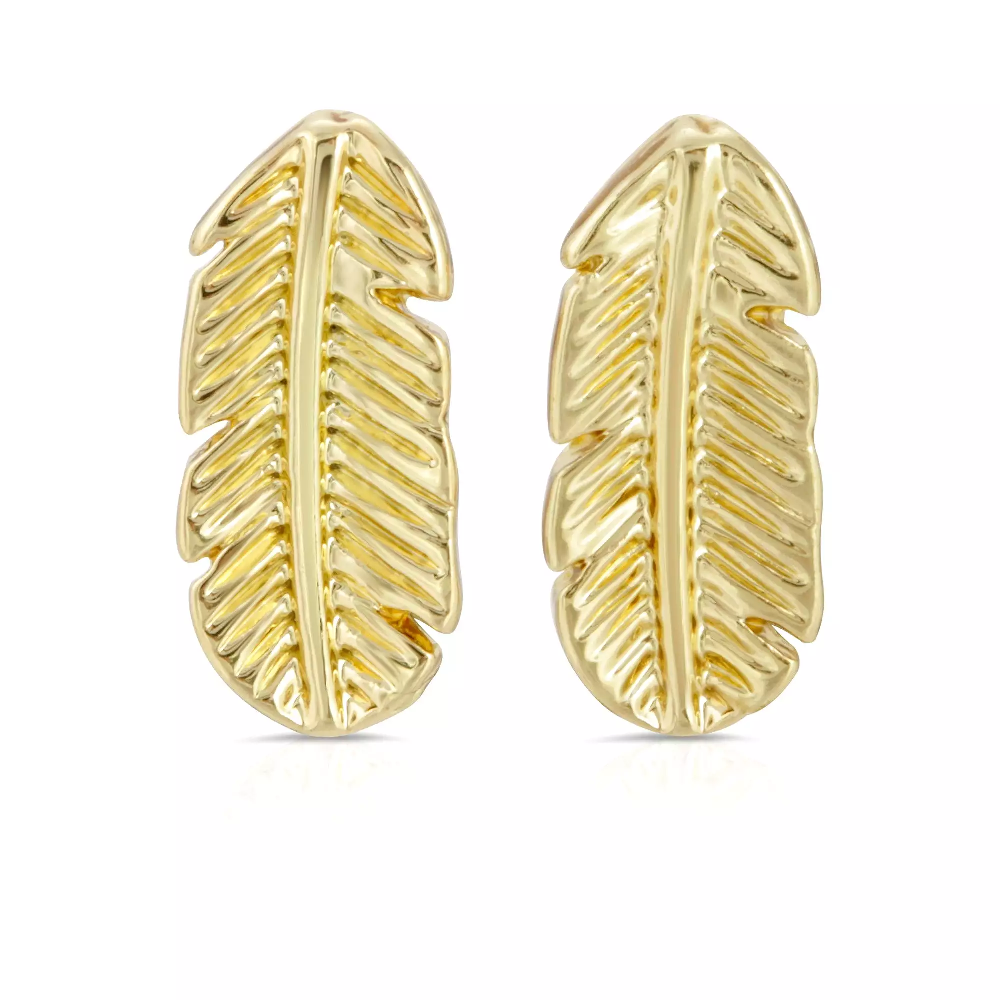 A Natural Beauty - Gold Leaf Earrings by Lucky Feather