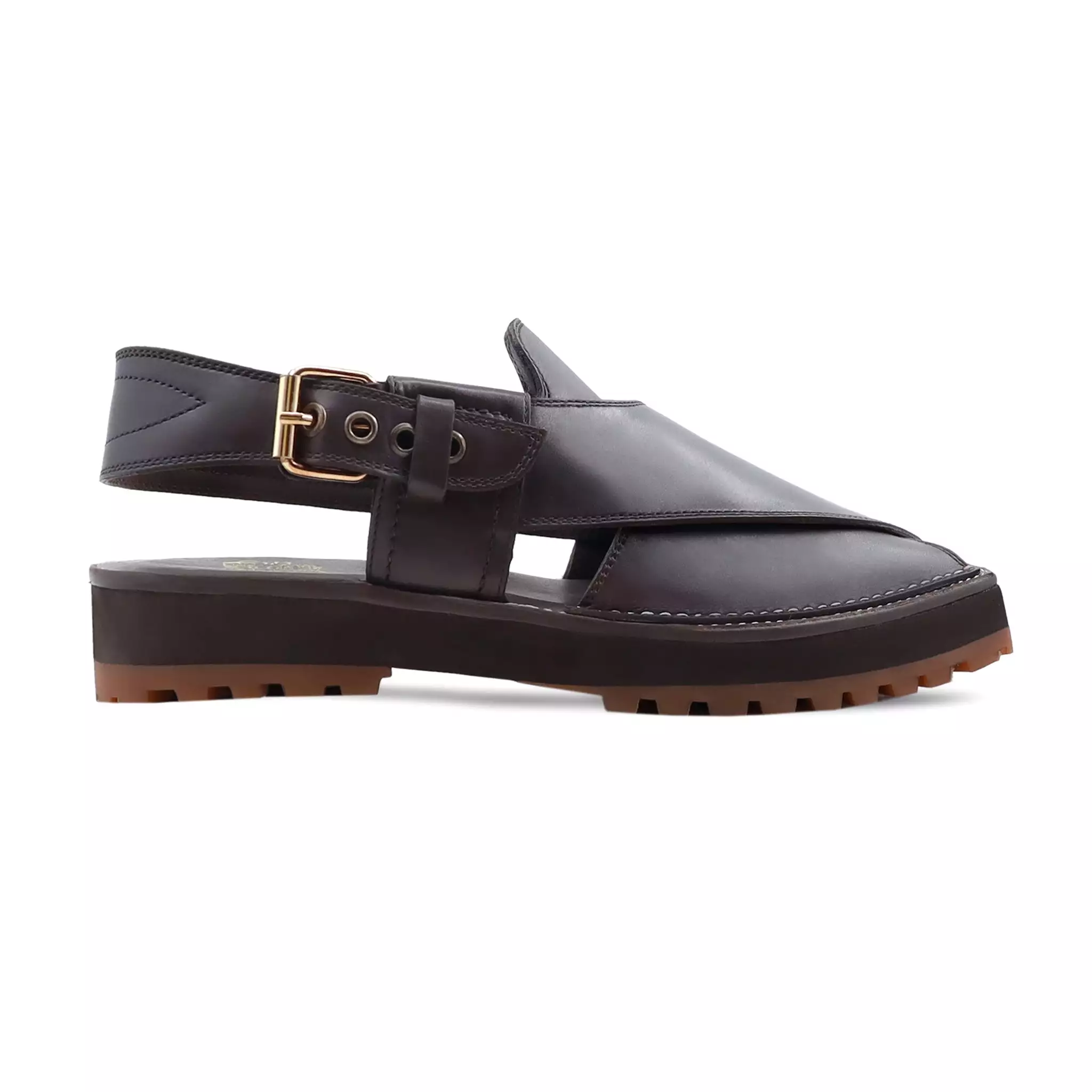 Agate - Men's Dark Brown Calf Leather Sandal