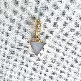 Agate Pendant, Pave Connector Gold