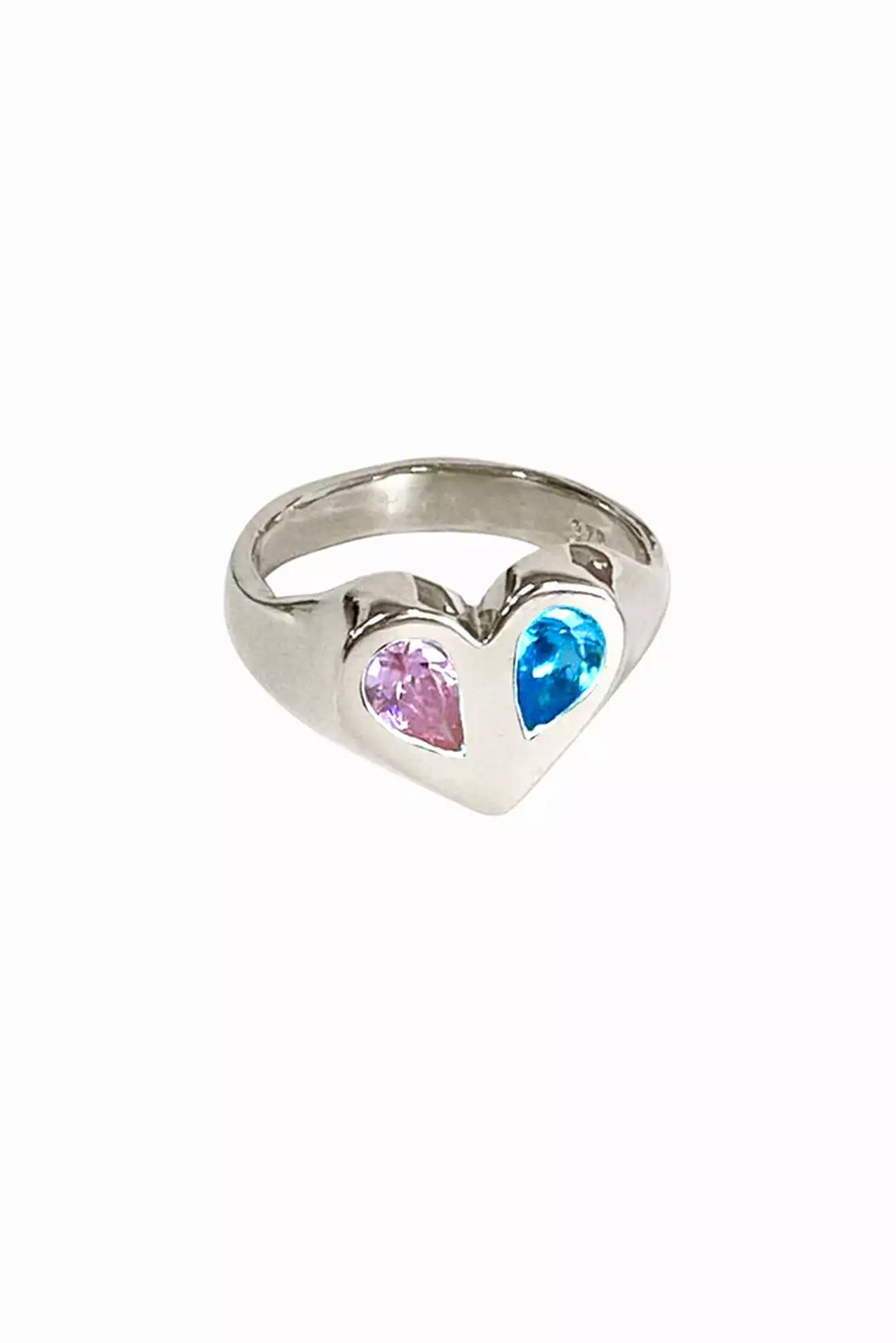 Alien Heart Signet Ring | Silver | Topaz/Pink