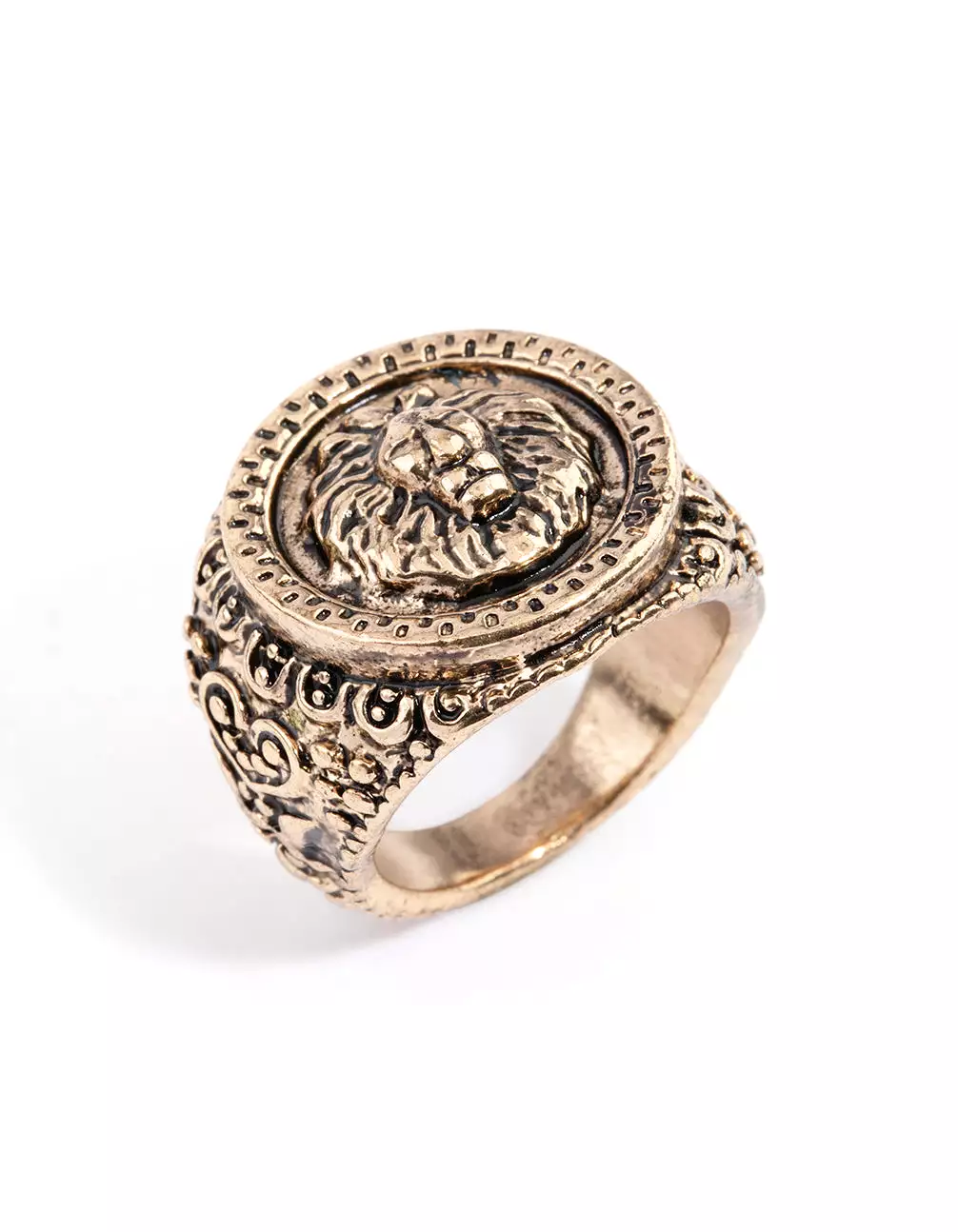 Antique Gold Lion Signet Ring