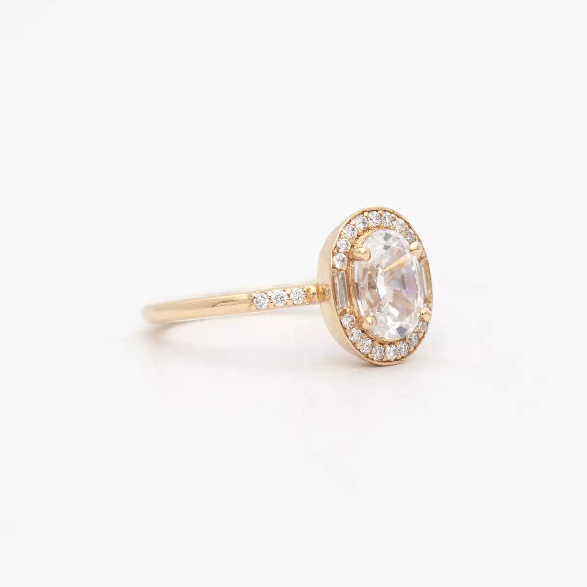 Athena Oval Halo Ring