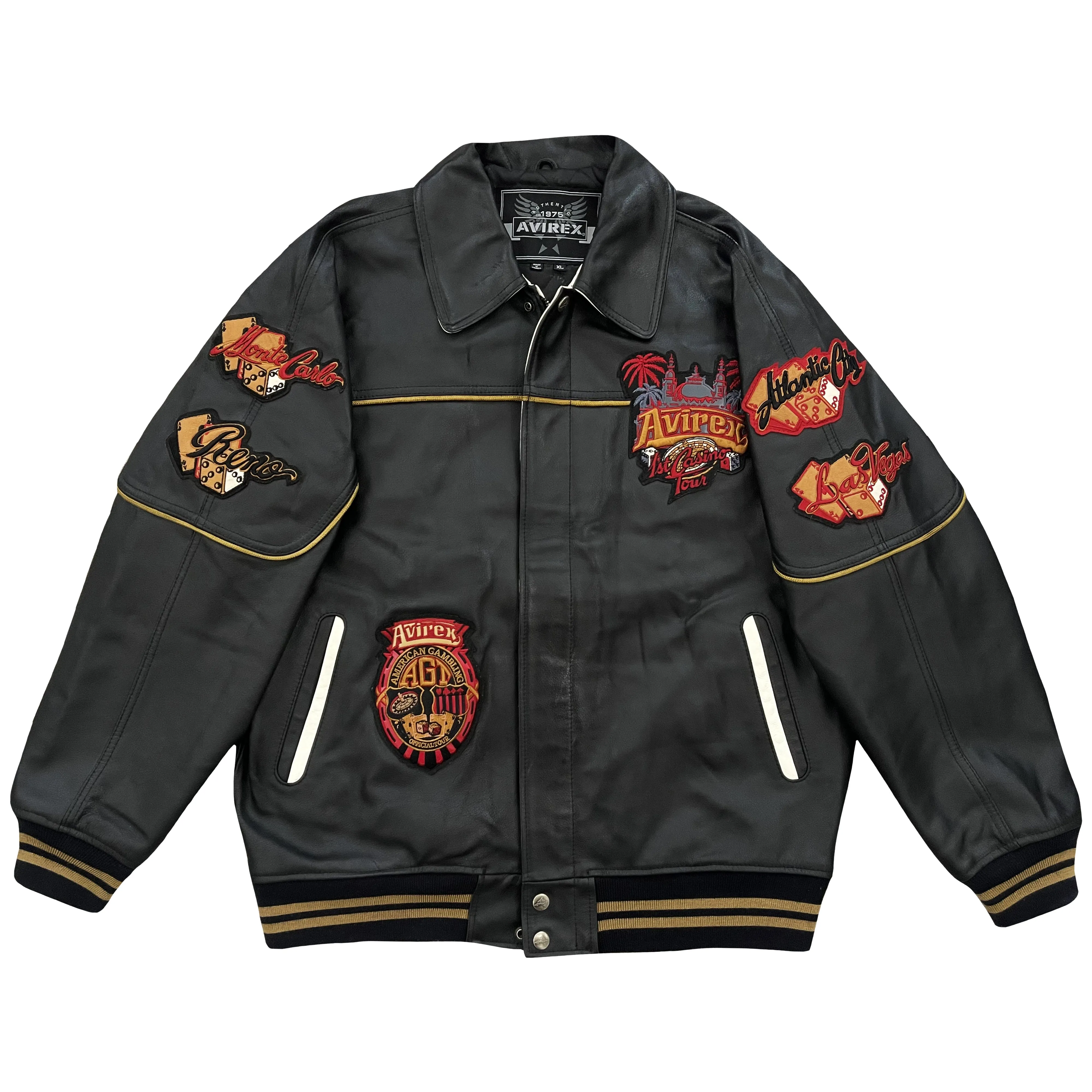 Avirex 1st Casino Tour Leather Varsity Jacket - XL