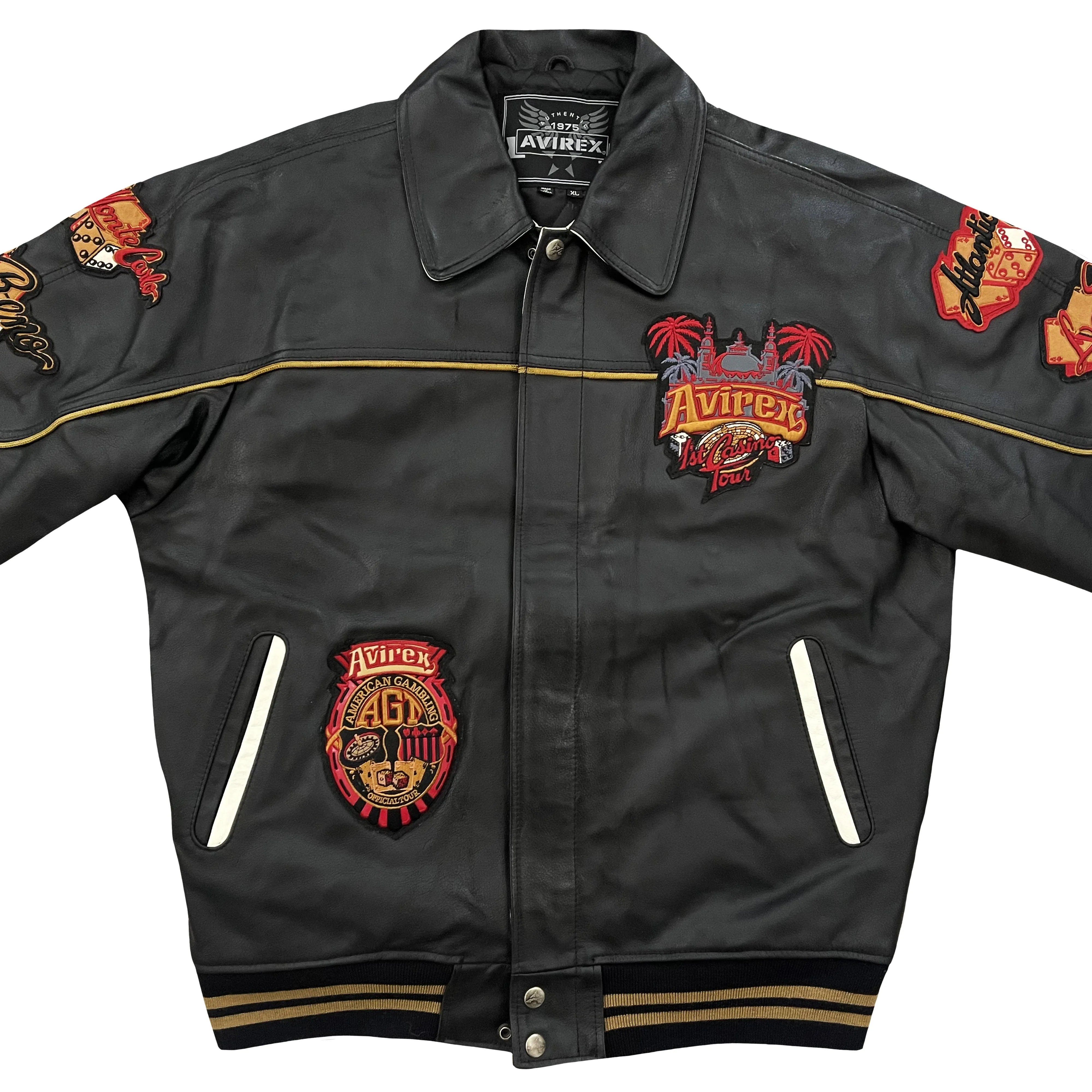 Avirex 1st Casino Tour Leather Varsity Jacket - XL