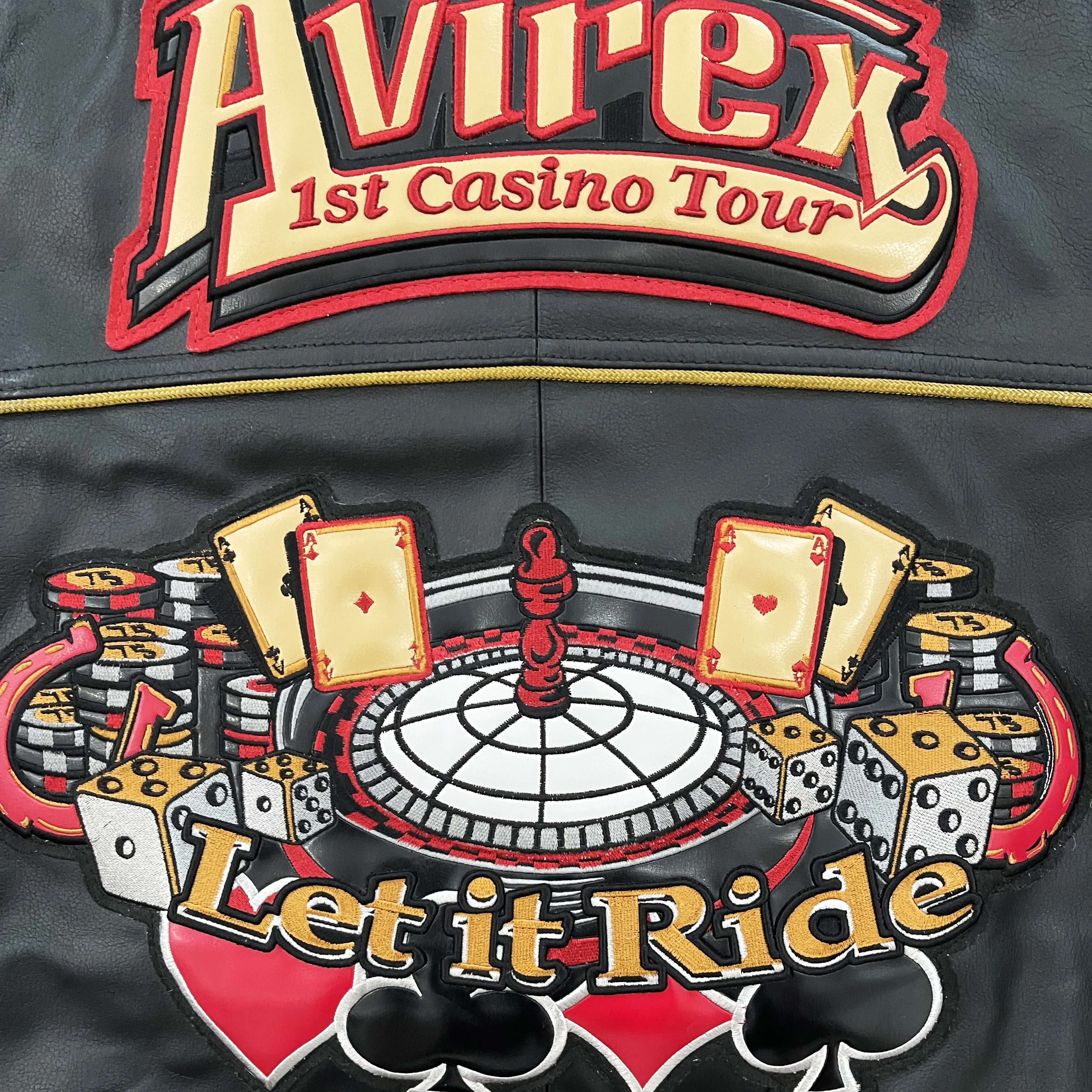 Avirex 1st Casino Tour Leather Varsity Jacket - XL