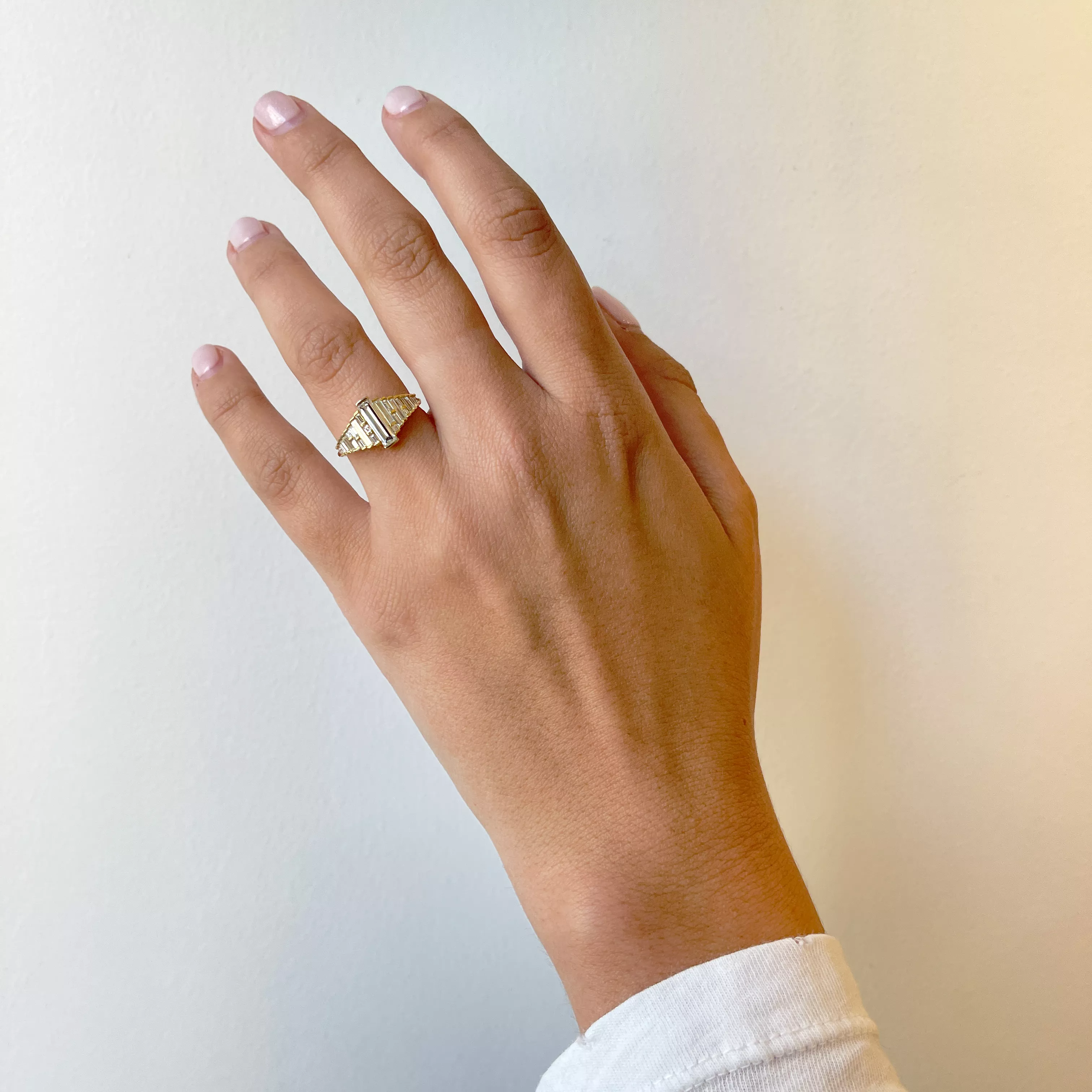 Baguette Diamond Ring with Gradient Diamonds