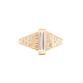 Baguette Diamond Ring with Gradient Diamonds