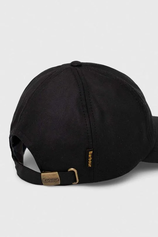 Barbour cotton baseball cap black color