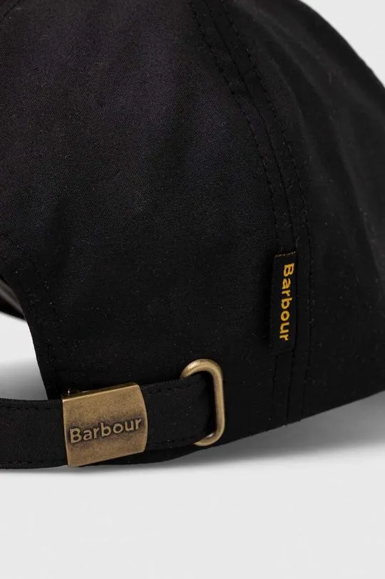 Barbour cotton baseball cap black color