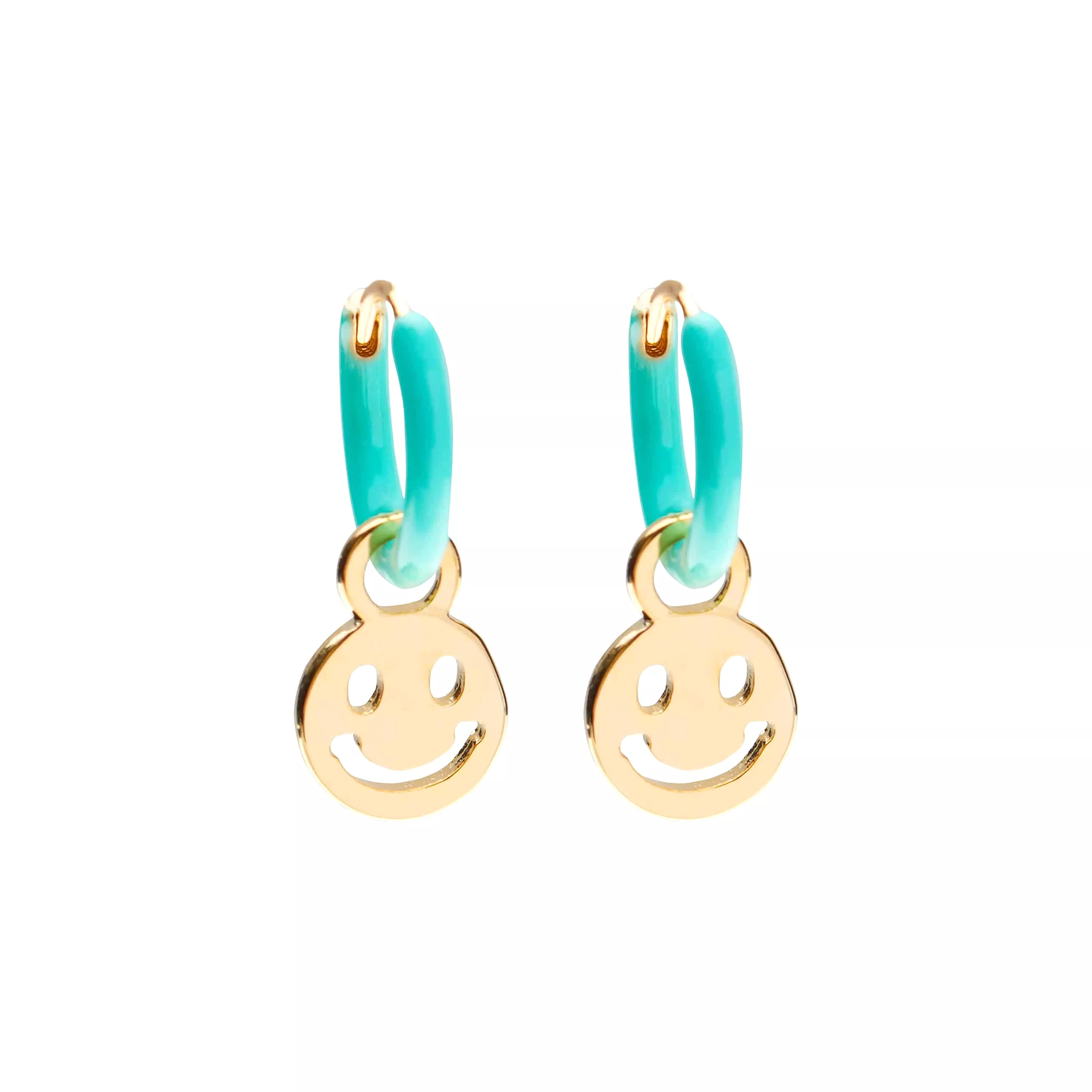 Be Happy Earrings | Huggie Hoops