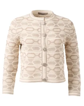 Beige Chain Knit Jacket