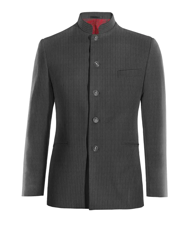  Blazer mao gris de Lana pura super 100s raya diplomática