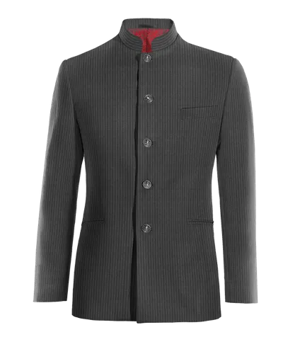  Blazer mao gris de Lana pura super 100s raya diplomática