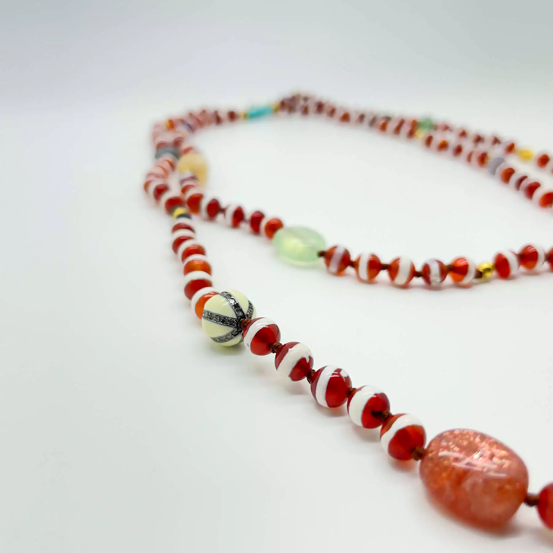 BROWN AGATE STRIPE NECKLACE