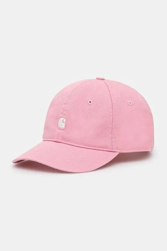 Carhartt WIP cotton baseball cap Madison Logo Cap pink color smooth I023750.2E5XX