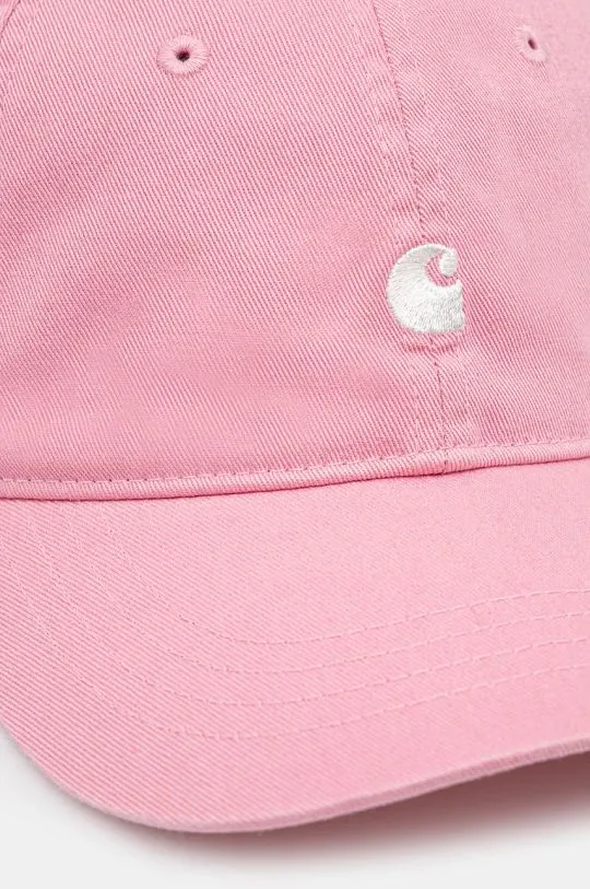 Carhartt WIP cotton baseball cap Madison Logo Cap pink color smooth I023750.2E5XX