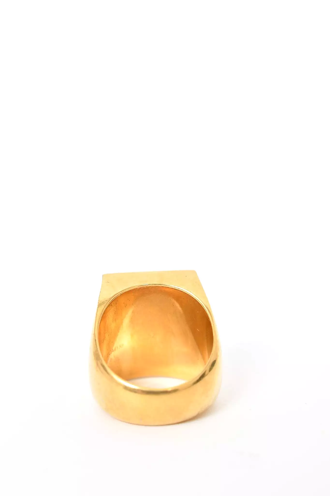 Celine Gold Toned Brass Flat 'Animals' Embossed Signet Ring sz 52