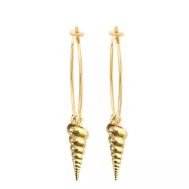 Cerith Shell Hoops, Gold (pair)