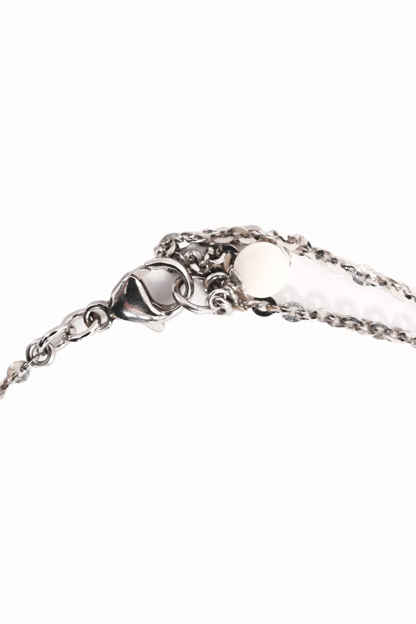 Chanel 2022 Silver Toned Crystal CC Necklace