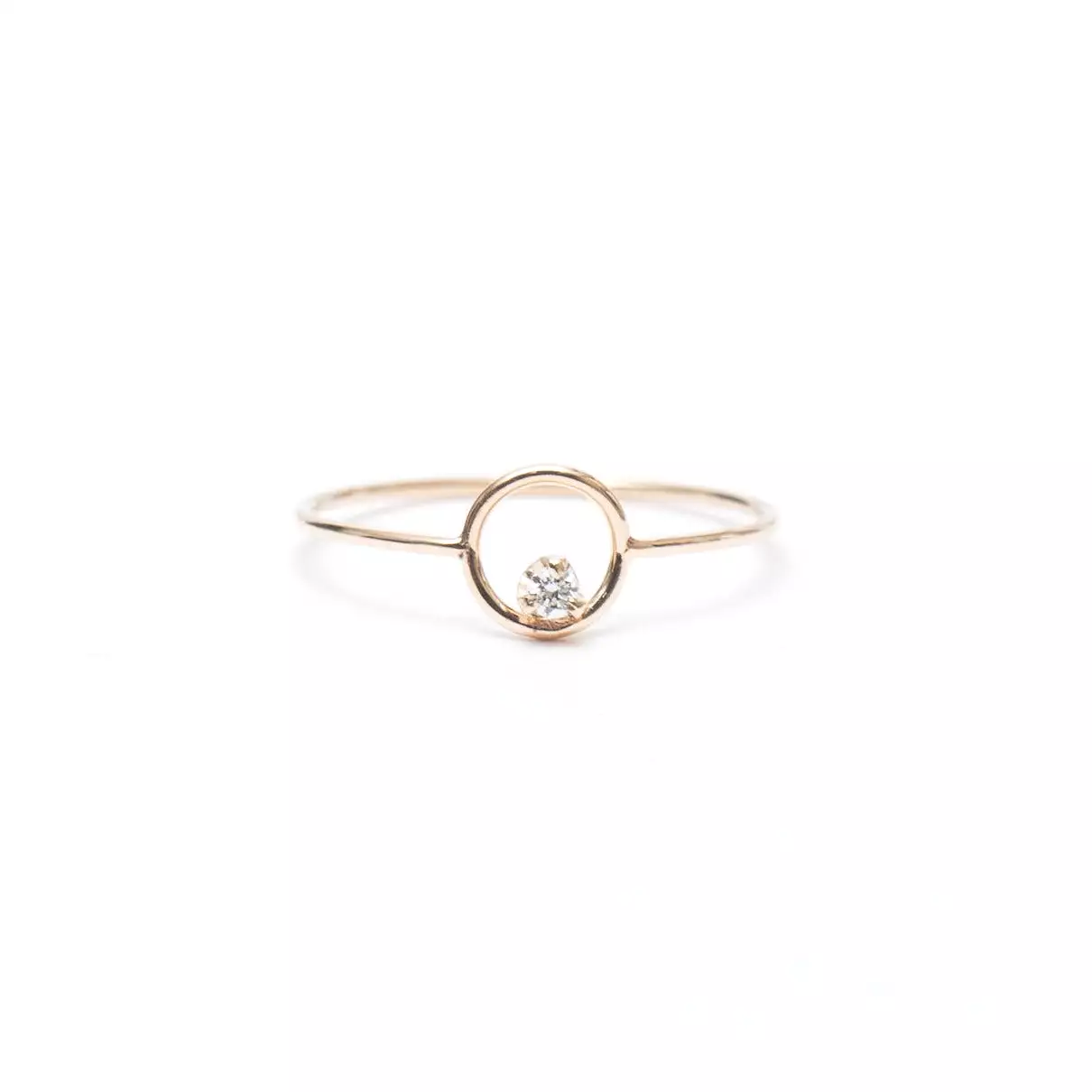 Circle Prong Diamond Ring