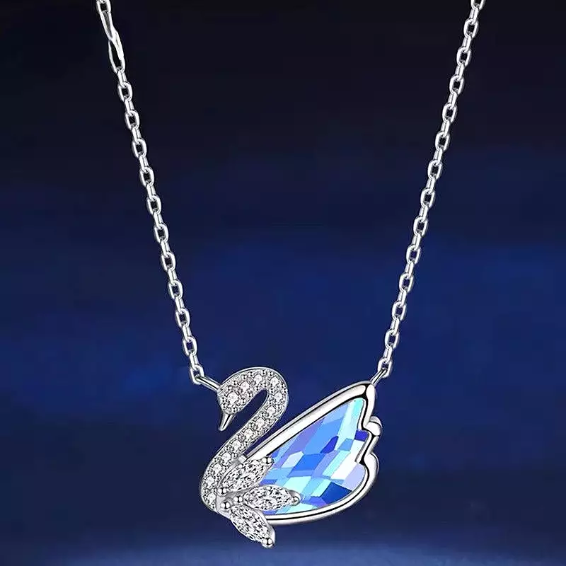 Crystal Bling Swan Necklace