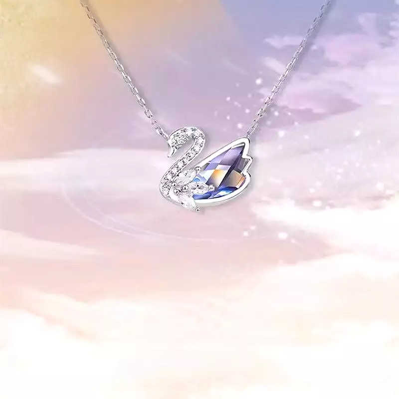 Crystal Bling Swan Necklace