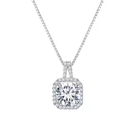 Crystal Cushion Pendant Necklace