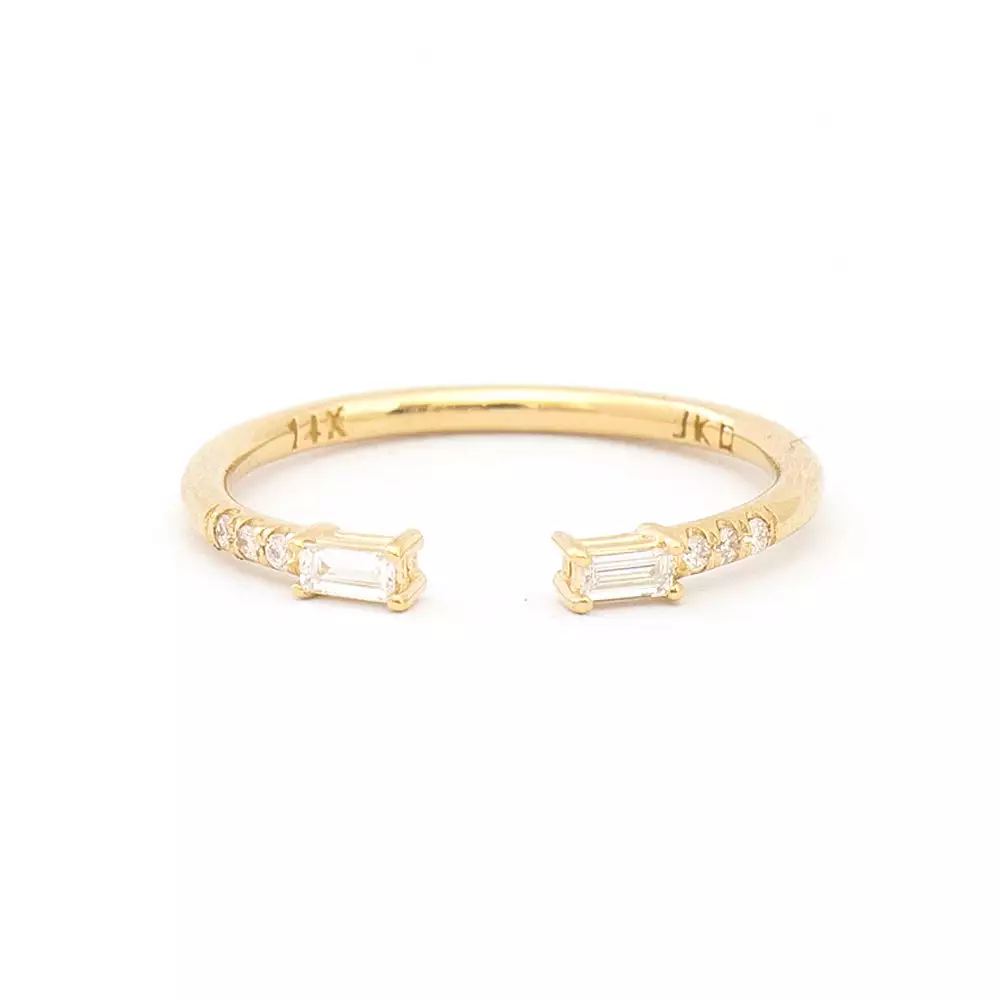 Diamond Baguette Equilibrium Cuff Ring