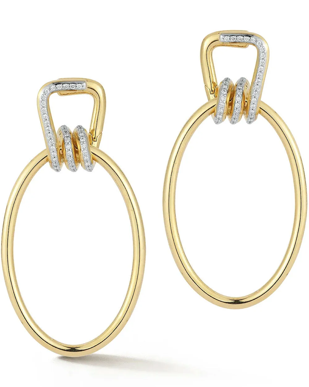 Diamond Huxley Elongated Coil Link Earrings