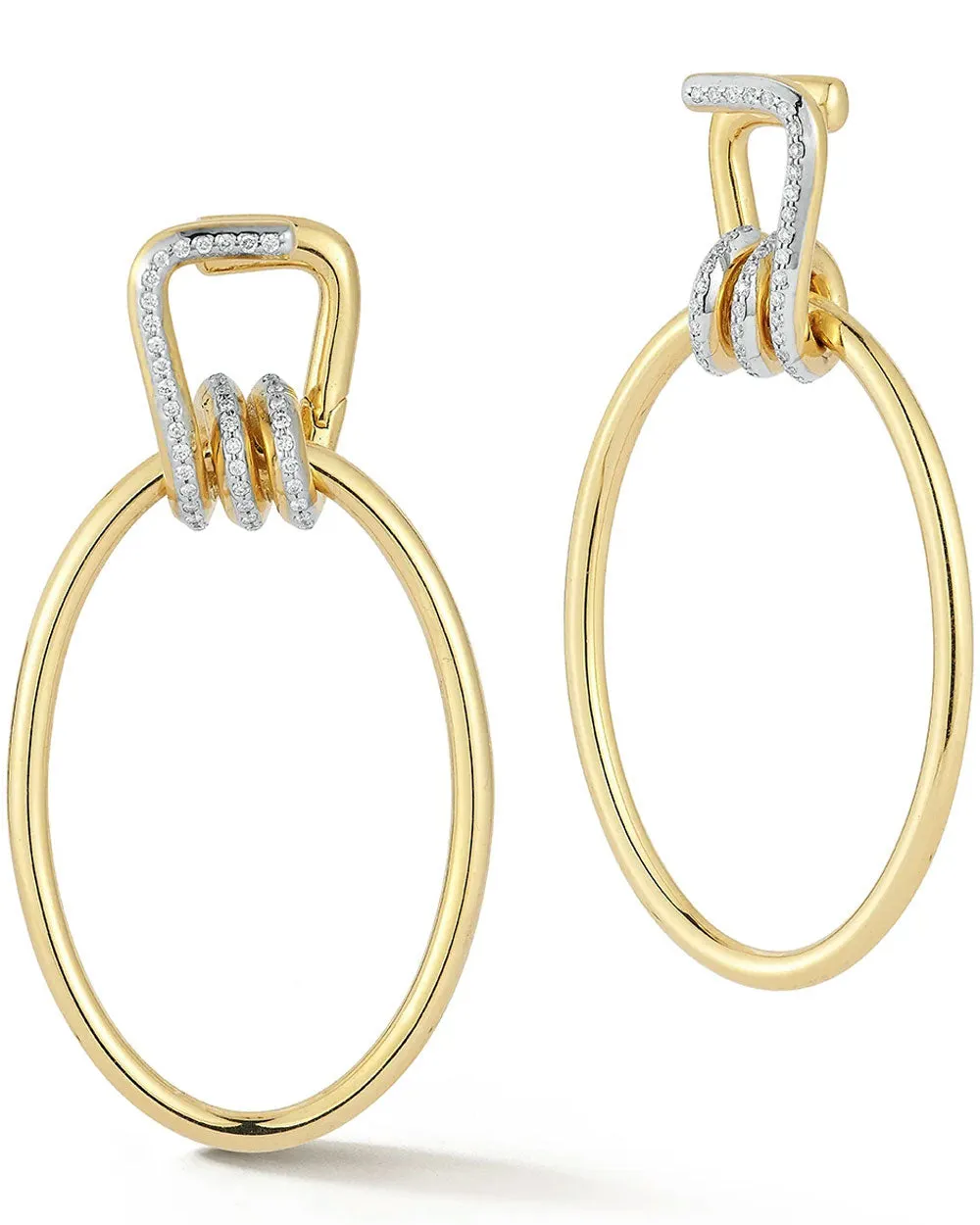 Diamond Huxley Elongated Coil Link Earrings