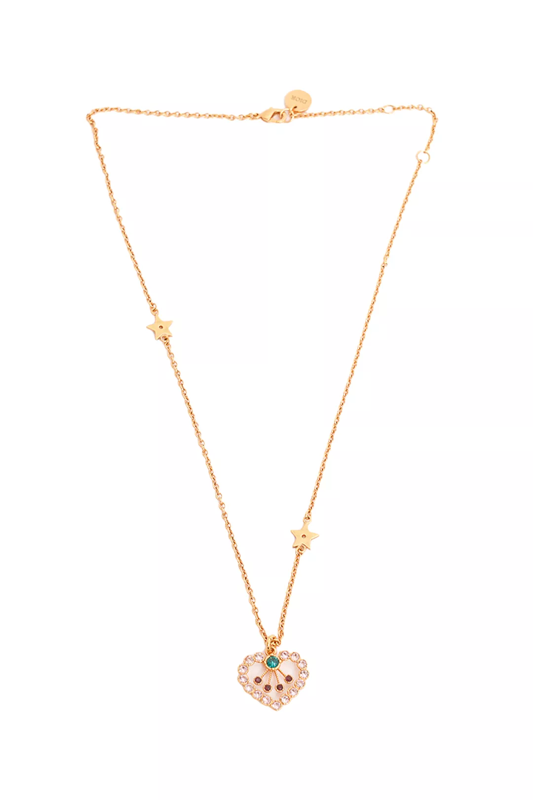 Dior Gold Crystal Heart Necklace