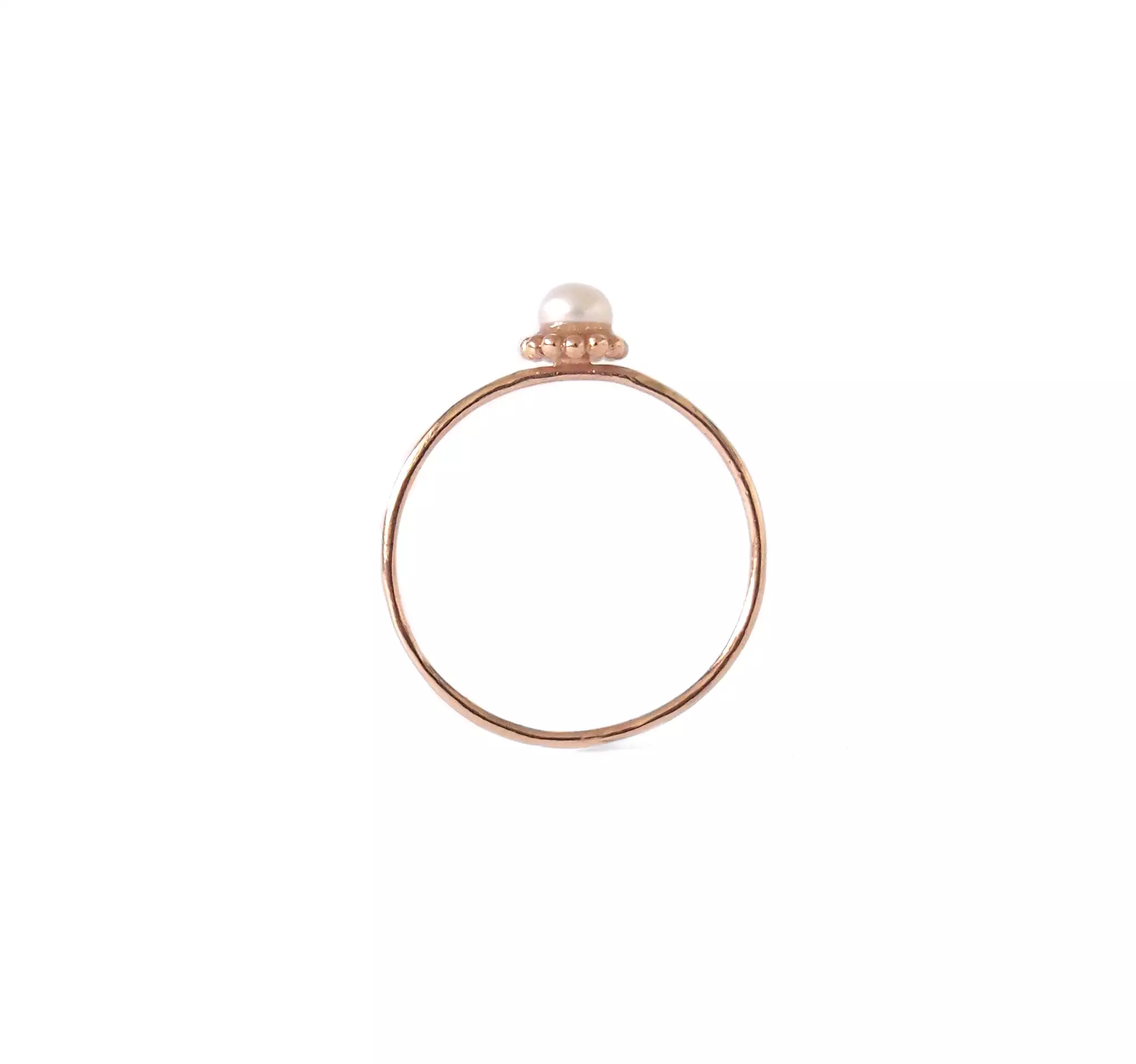 Dot Pearl Ring, Rose Gold