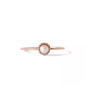 Dot Pearl Ring, Rose Gold