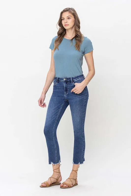 Eden High Rise Crop Slim Straight Jeans