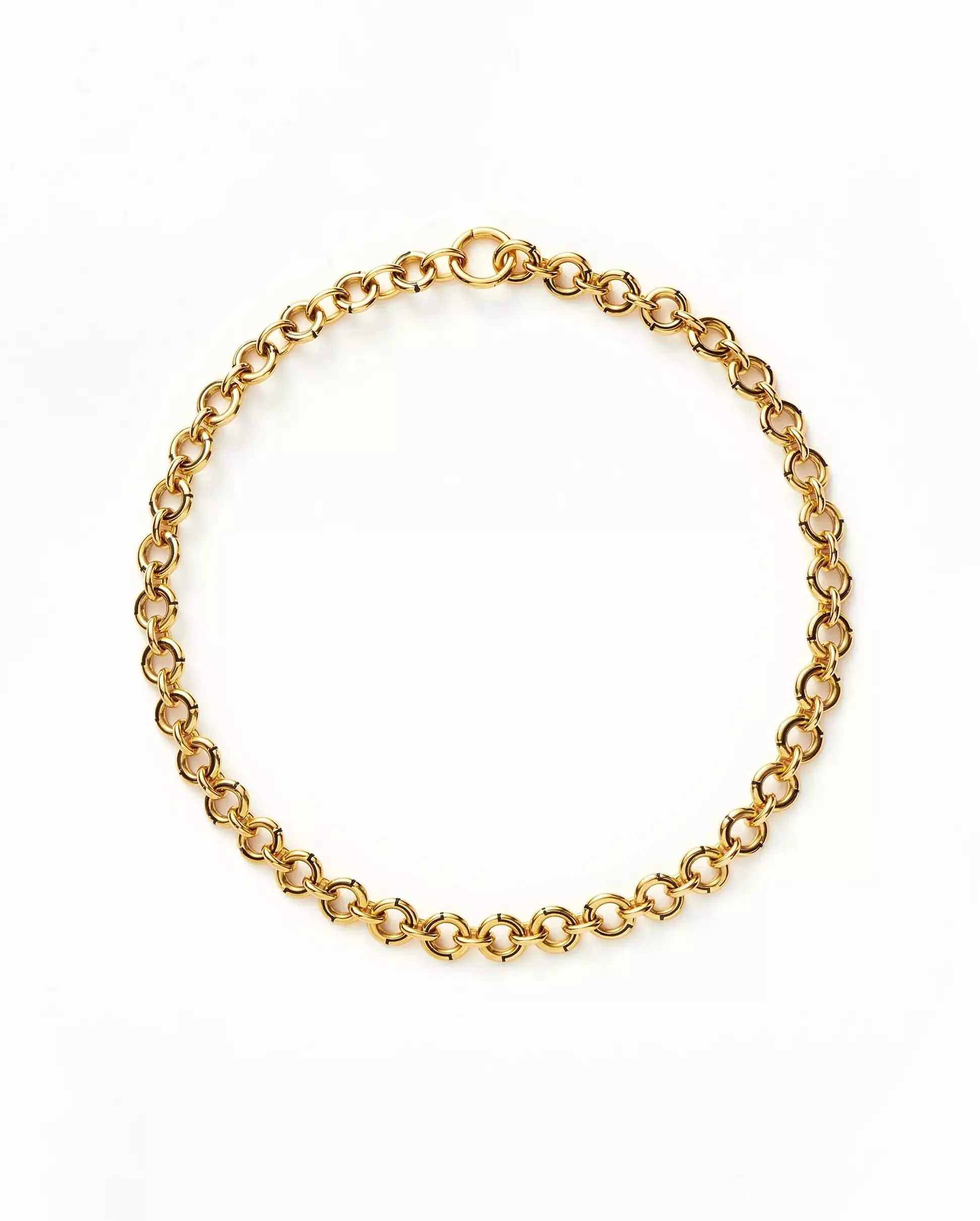 ENAMEL BYLINE LINK CHUNKY CHAIN CHOKER / GOLD