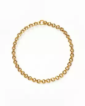 ENAMEL BYLINE LINK CHUNKY CHAIN CHOKER / GOLD